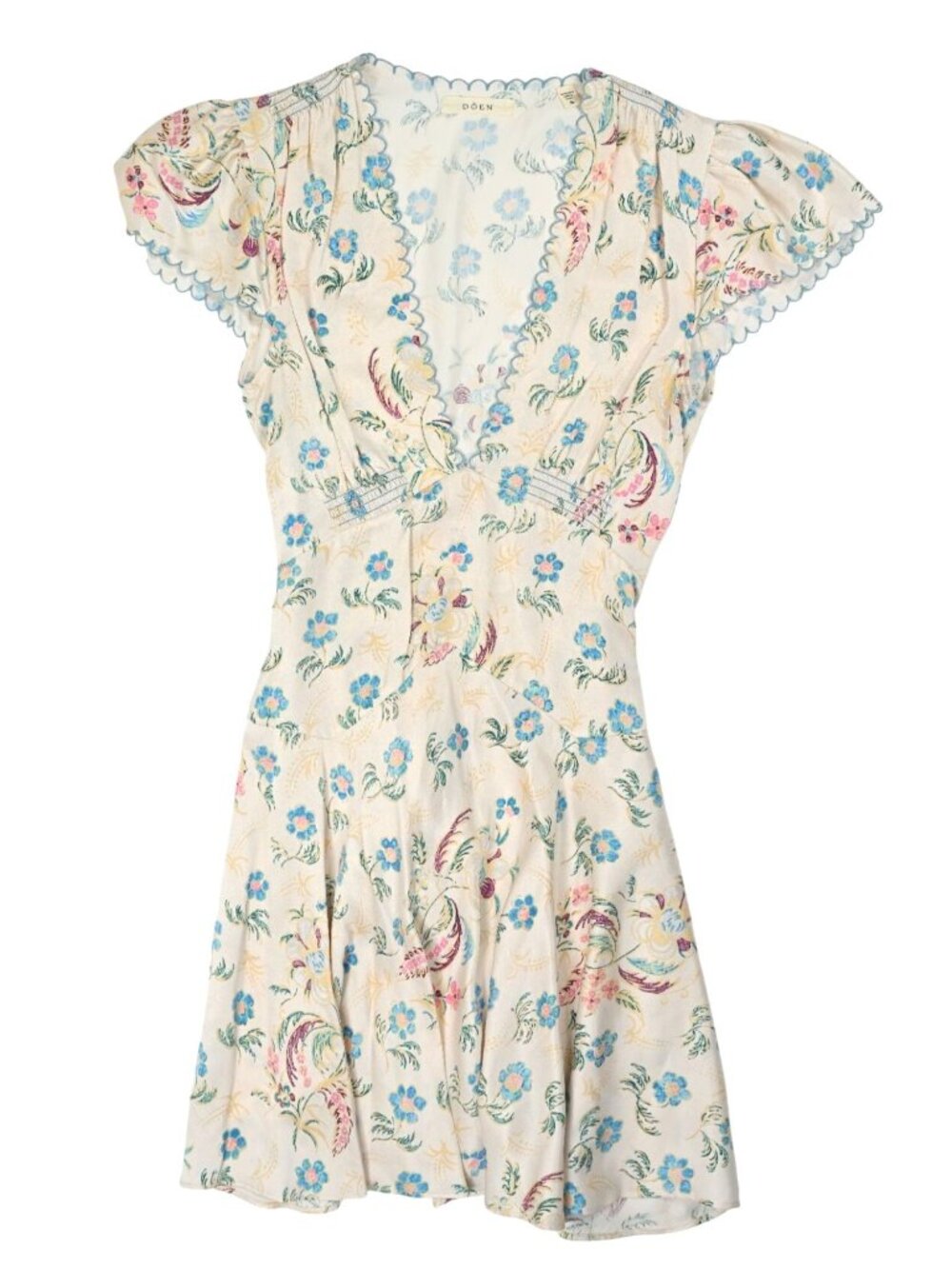 Doen Dianne Silk Mini Dress In White